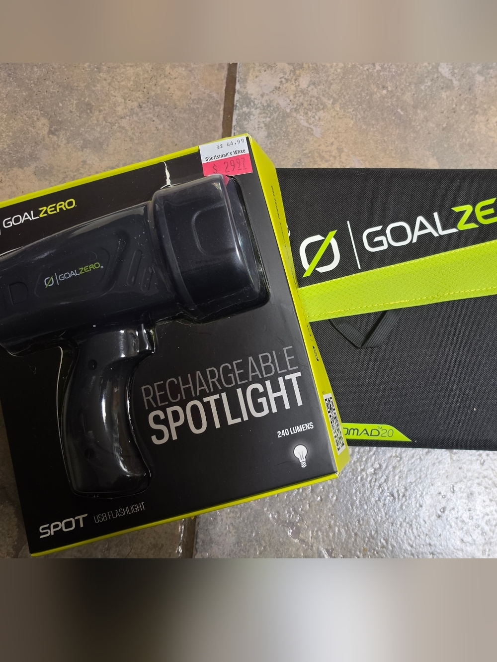 GOAL ZERO BUNDLE - Portable NOMAD 20 Solar Panels And Spolight! New, Never Used